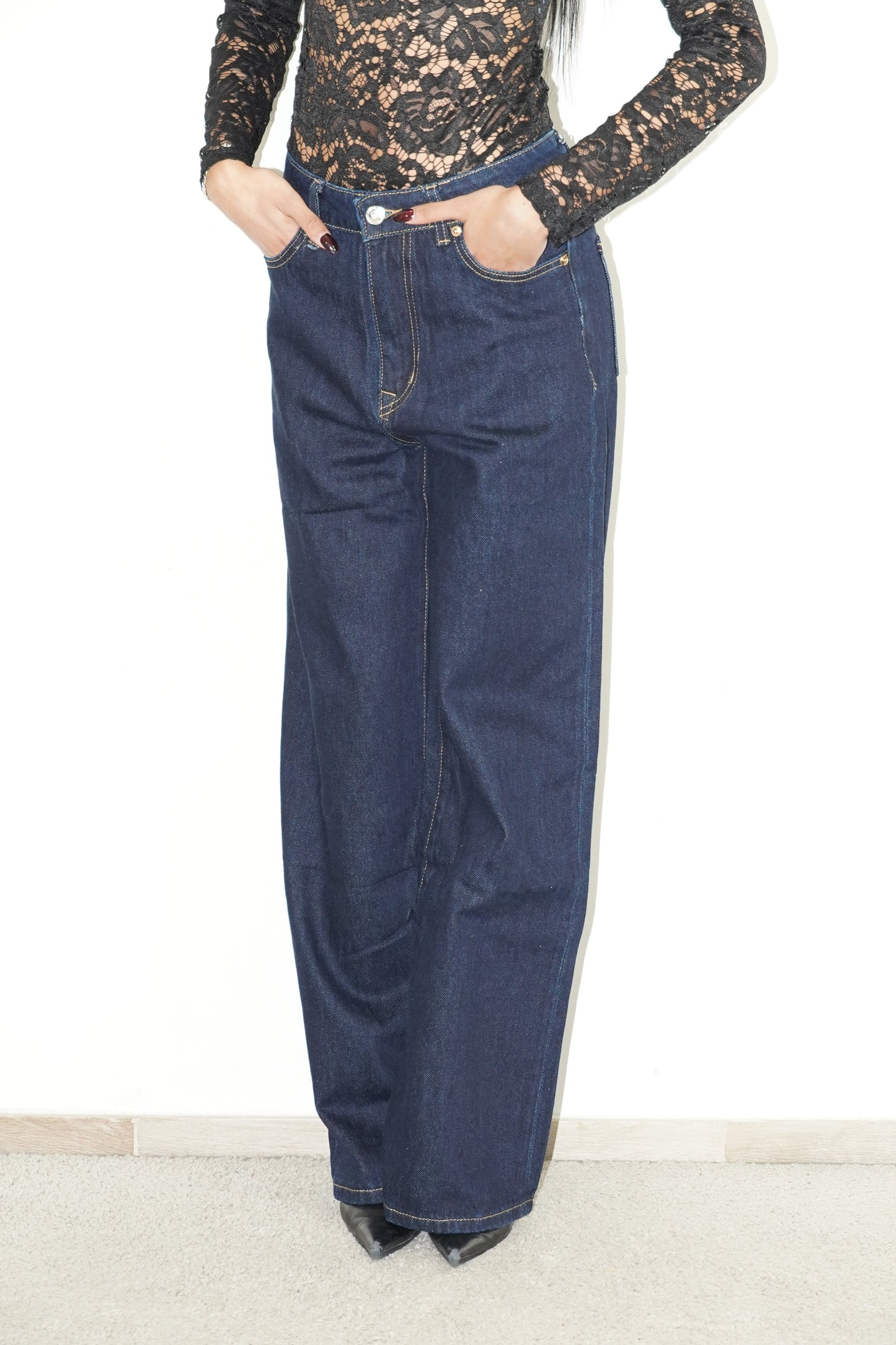Jeans dark blu wide leg