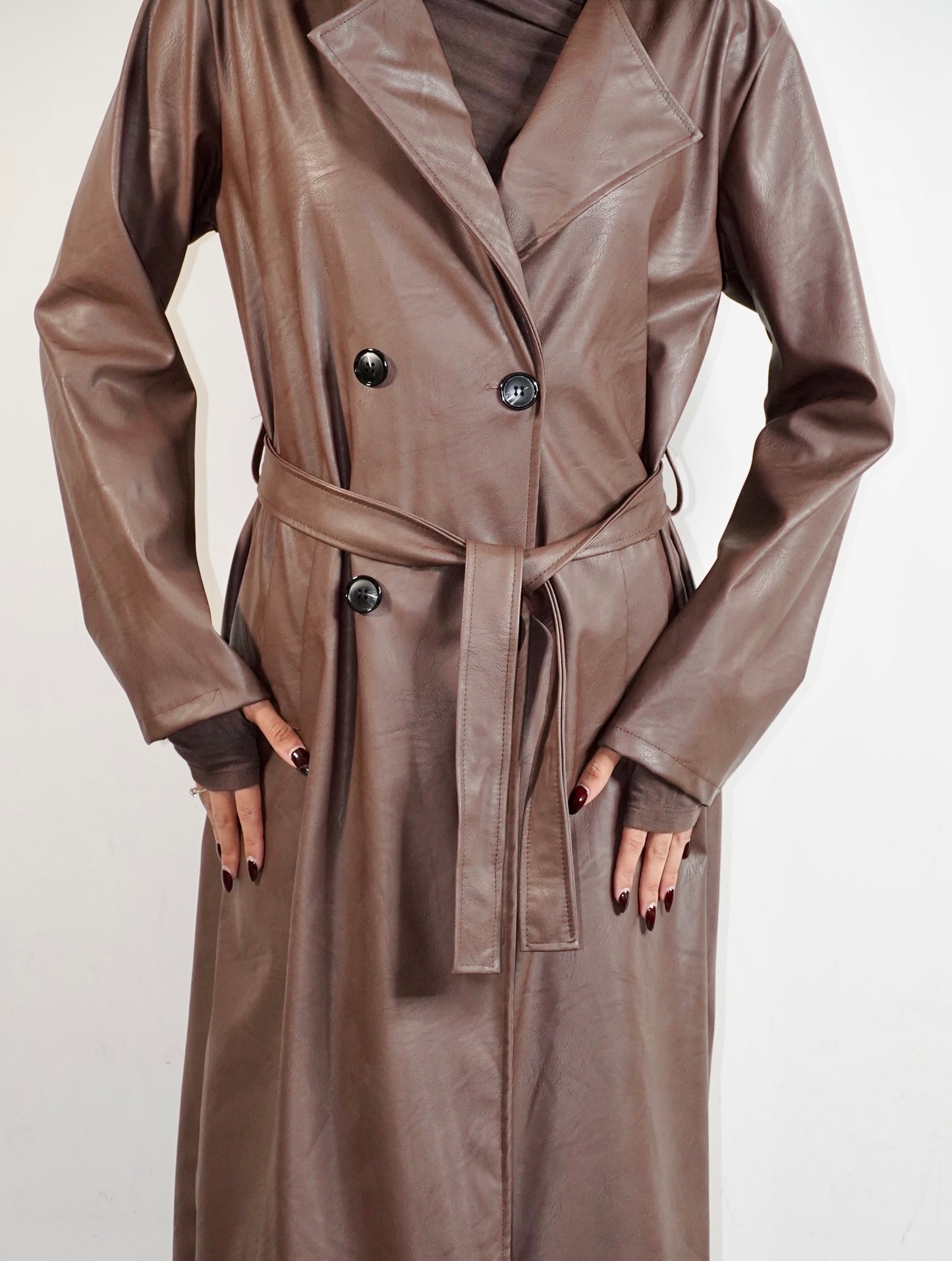 Trench mocha ecopelle