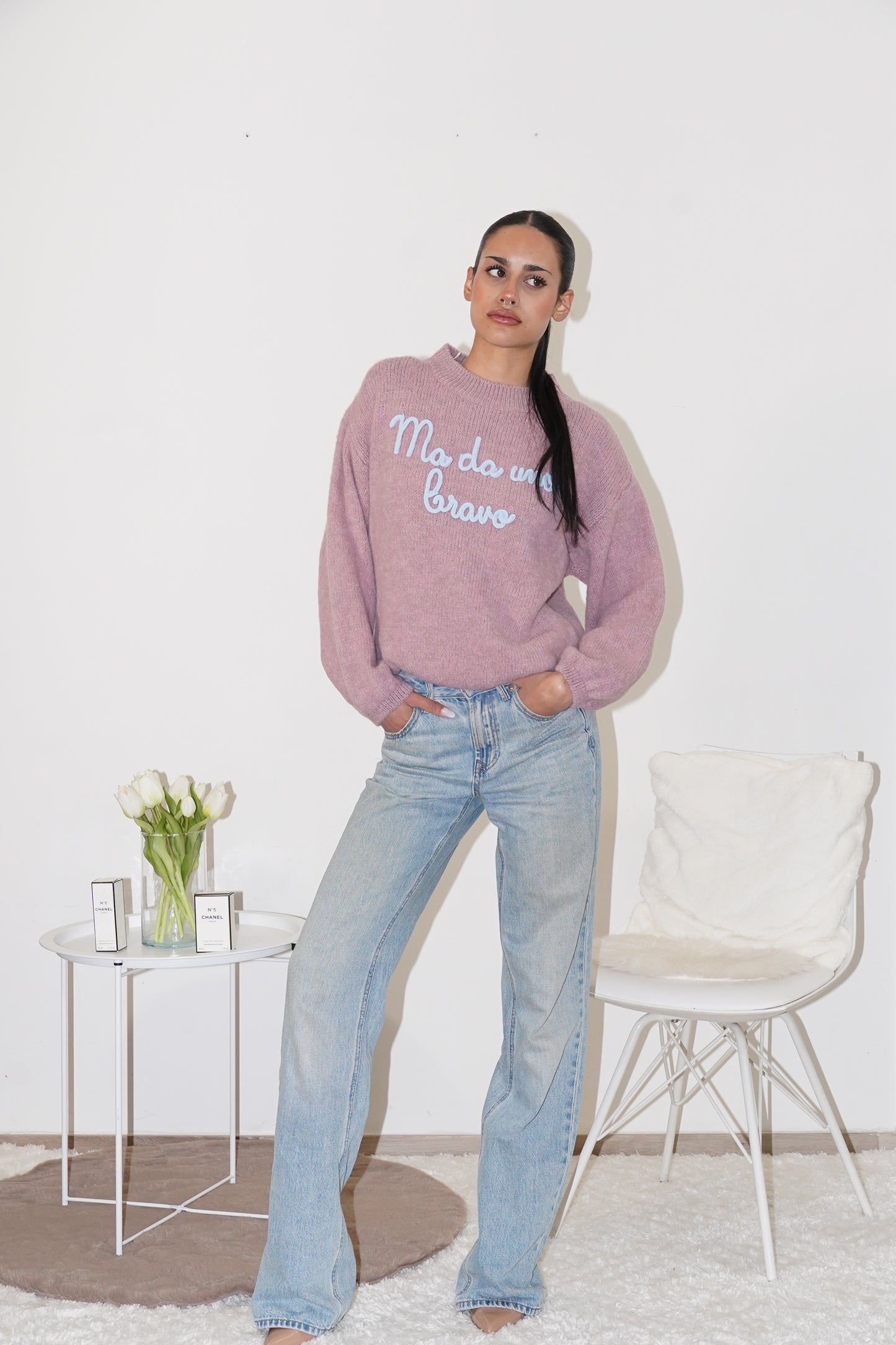 Maglione" Ma da uno bravo" Rosa