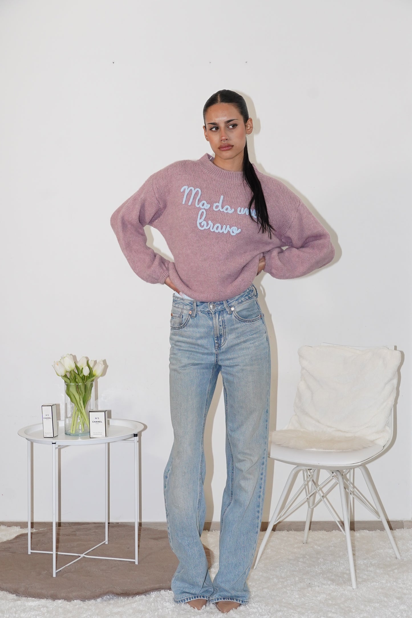 Maglione" Ma da uno bravo" Rosa