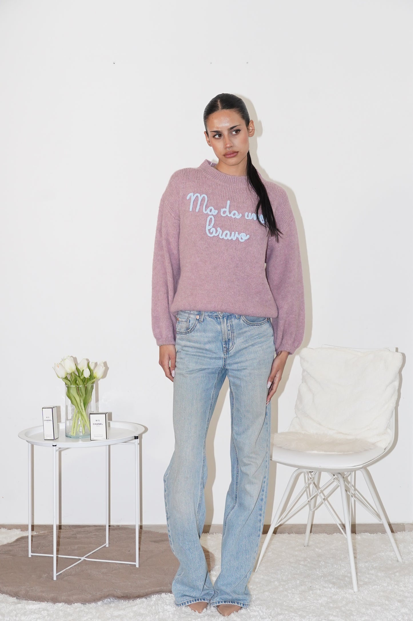 Maglione" Ma da uno bravo" Rosa