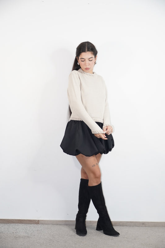 Maglione  girocollo treccia