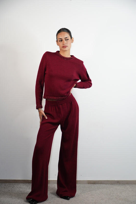 Pullover girocollo trecce